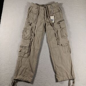 MNML Pants Mens 30 Tan Military Cargo Paratrooper Multi Pocket HeavyWeight NWT
